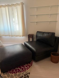 Extra-Large Oversized Lounge Chair & Matching Ottoman