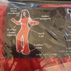 New Ladies Halloween Devil Pantsuit Costume 