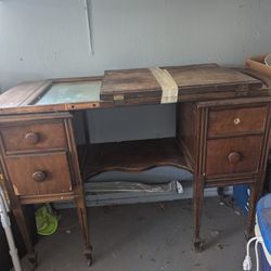 Antique Vanity With Mirror 