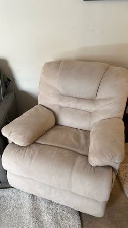 Like New - Beige Microfiber Recliner Sofa Chair
