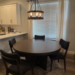 Korestone Dining Room Set With Chairs - Brown And grey