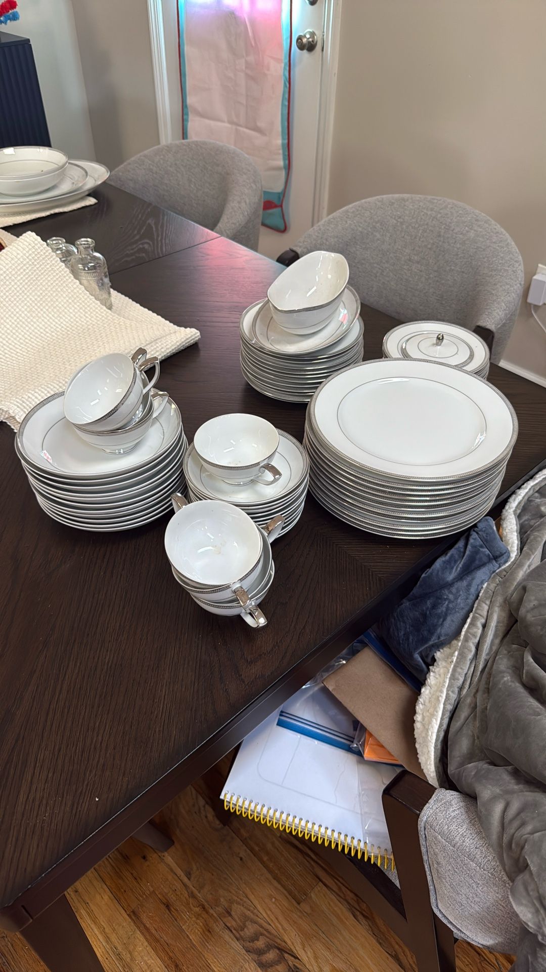 Mikasa Barclay Fine China - Silver & White