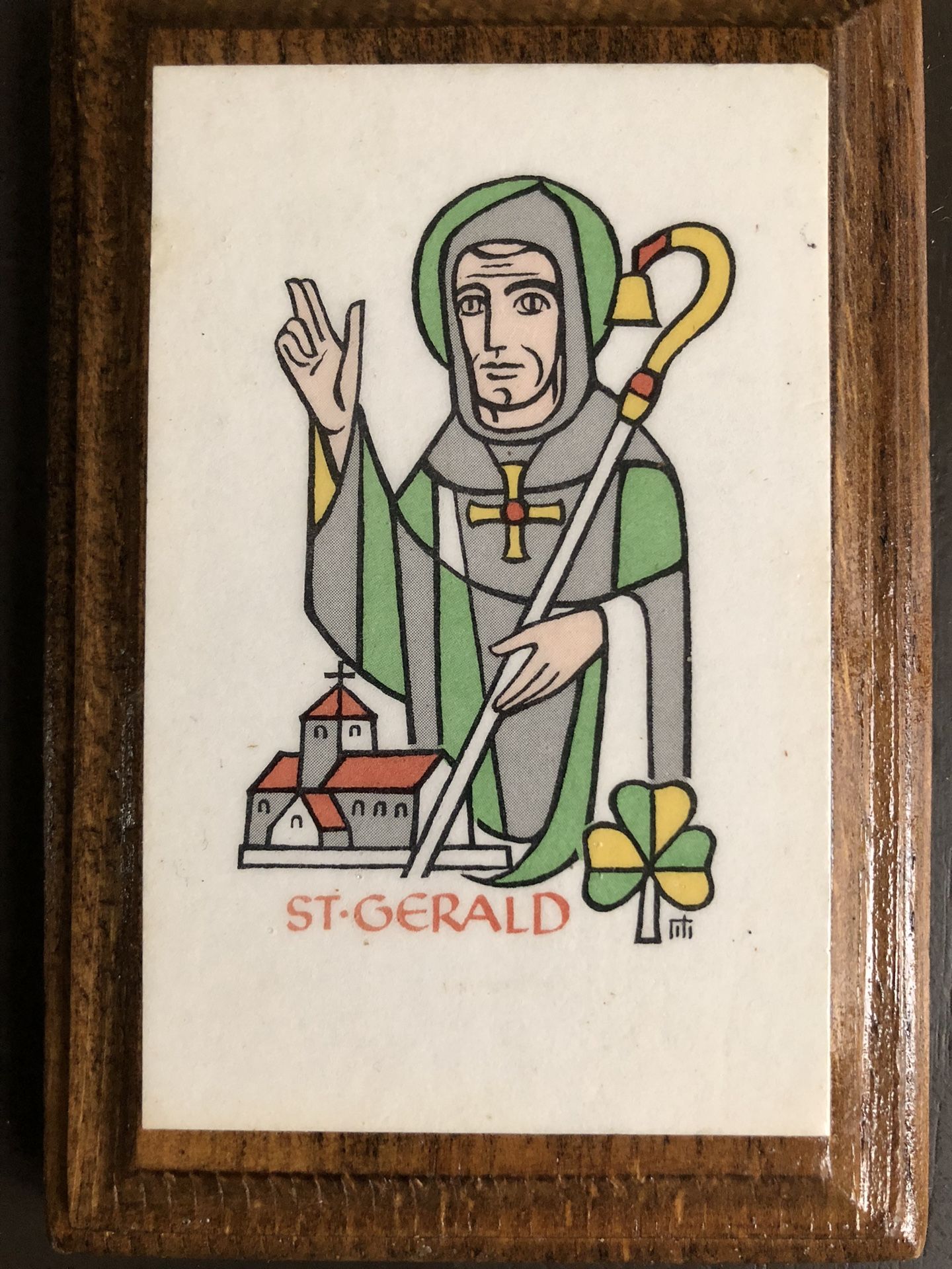 VTG St. Gerald on a Wooden Plaque 