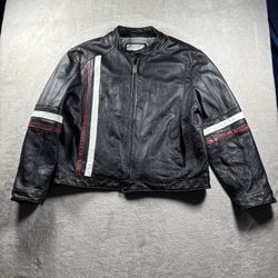 Vintage Wilsons Leather M Julian Cafe Moto Racer Men’s 2XL Black Red Stripe