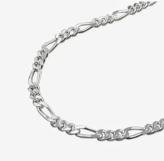 .925 GENUINE SOLID STERLING SILVER FIGARO CHAIN