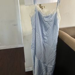 FUTURE COLLECTIVE LACE TRIM SLIP SATIN DRESS