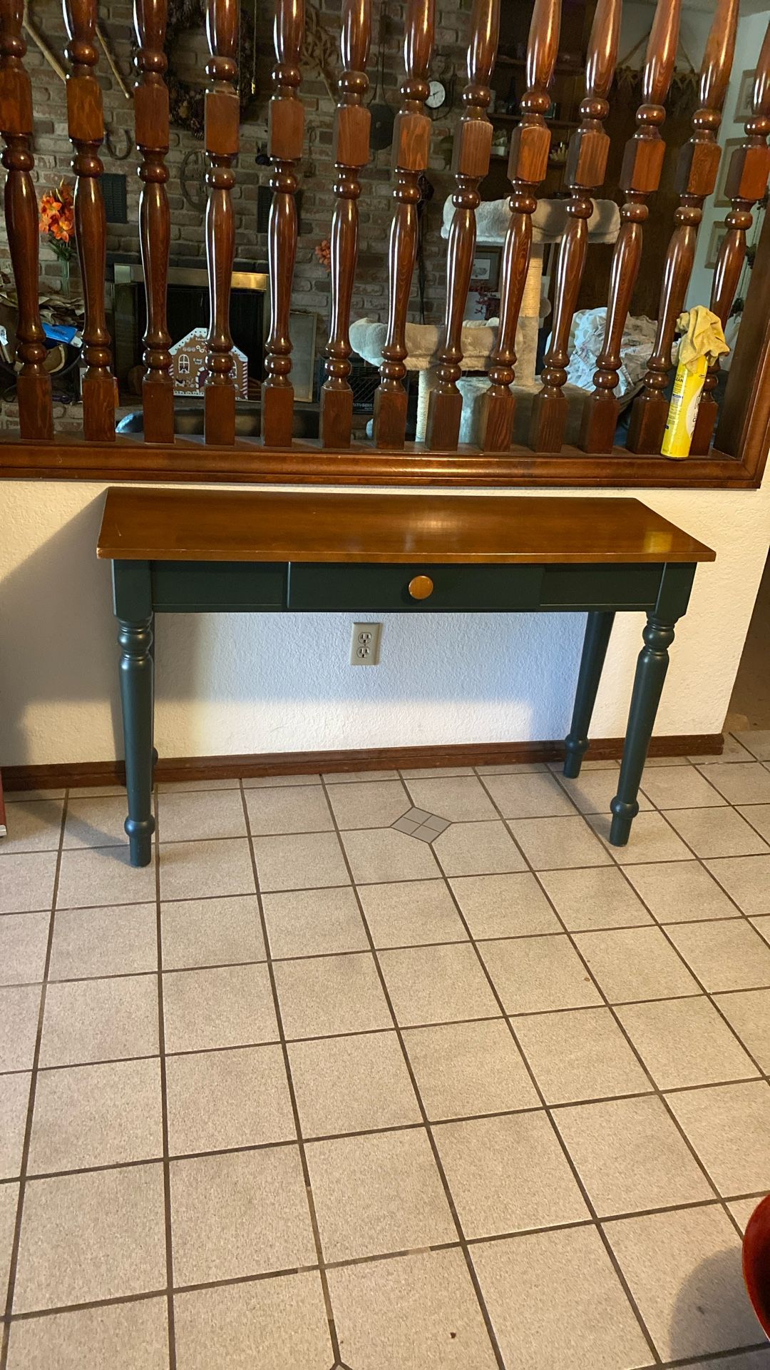 Wood Desk Stand With Drawer 