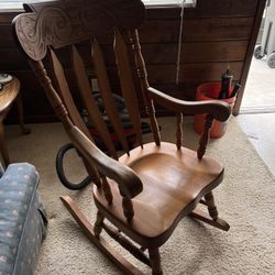  Vintage Wood Rocking Chair 