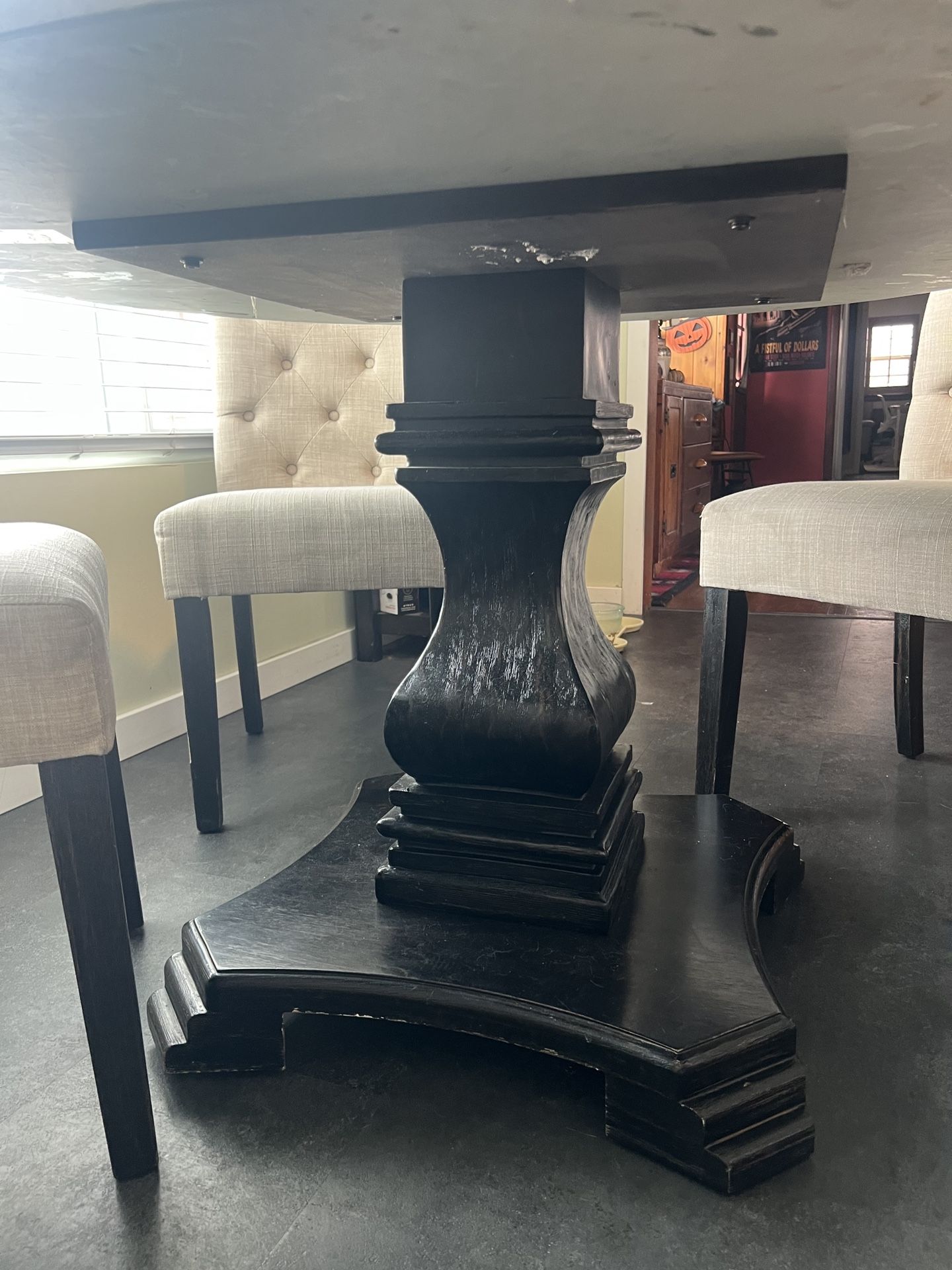 Marble Round Top Dining Set