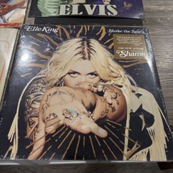 Old Vinyl Records/ Elvis Metal Photo 