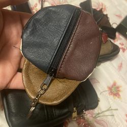 Genuine Cowhide Leather Keychain Pouch - Multi-Color