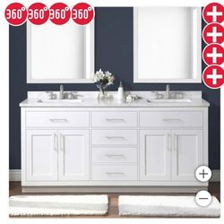 OVE Decors 72" Alonso Bath Vanity in White $1,200