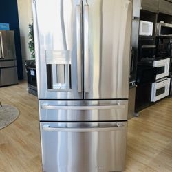 GE Profile Smart 27.9-cu ft 4-Door French Door Refrigerator
