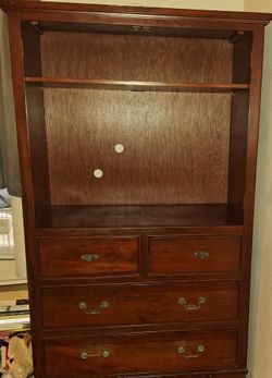 Solid cherry wood tv stand with 4 drawers