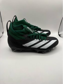New adidas adizero Impact Football Cleats Black Green Mens Size 10.5