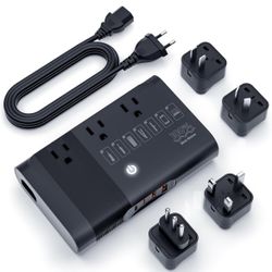 New Inbox 350W Universal Travel Adapter Voltage Converter US to Europe,Pure Sine Wave 220v to 110v Converter for Hair Straightener Curling CPAP Toothb