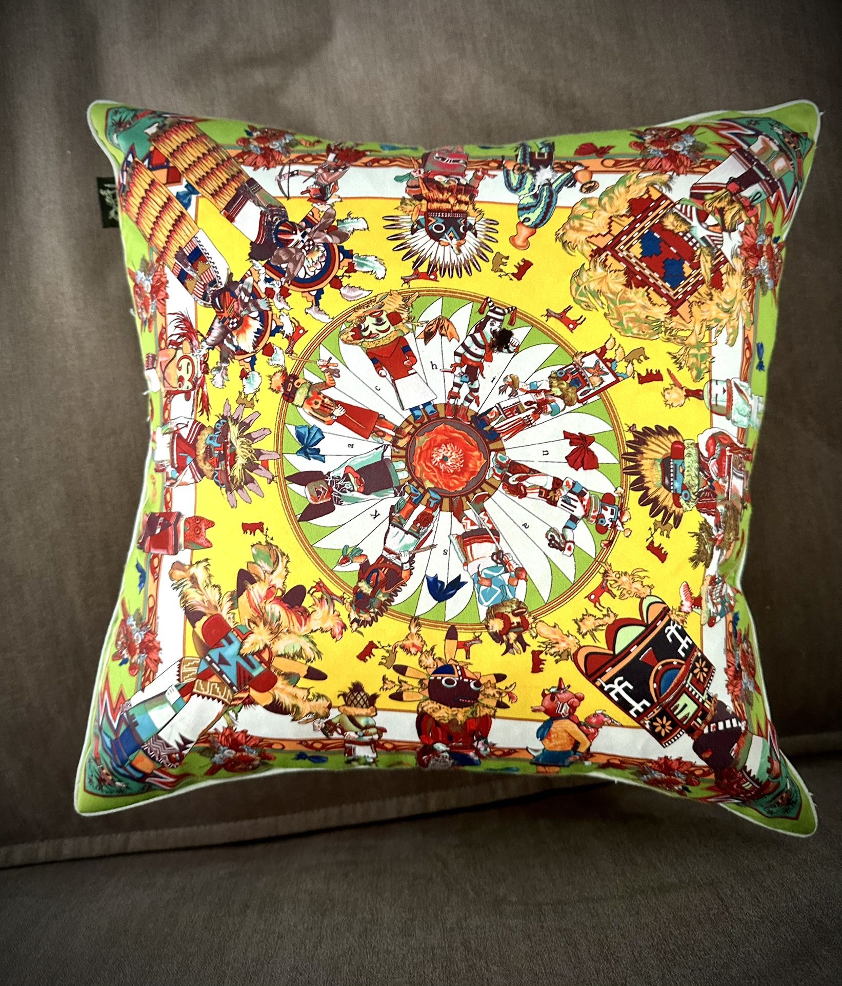 Hermes Silk Pillow With Zipper