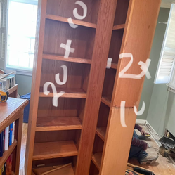 Custom Oak Corner Bookshelf