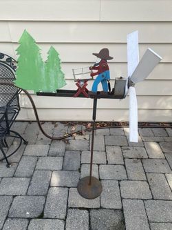 Wood Cutter Whirligig Wind Spinner
