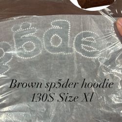 Brown Sp5der Hoodie 