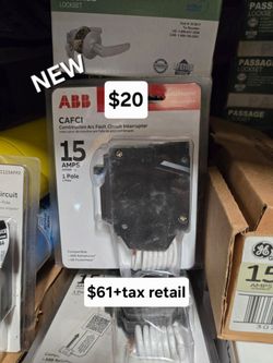 New 15 amp breaker $61+tax  retail