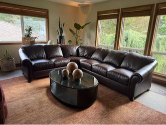 Leather sectional