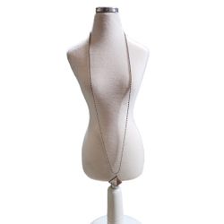 Silver Toned Amnesia Pyramid Pendant Necklace