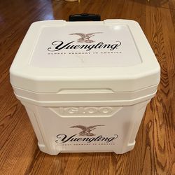 Yuengling branded rolling igloo cooler