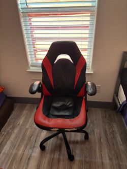 Black and Red Gaming Chair with Wheels