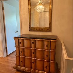 Elegant Vintage Dresser / Accent Cabinet + Mirror