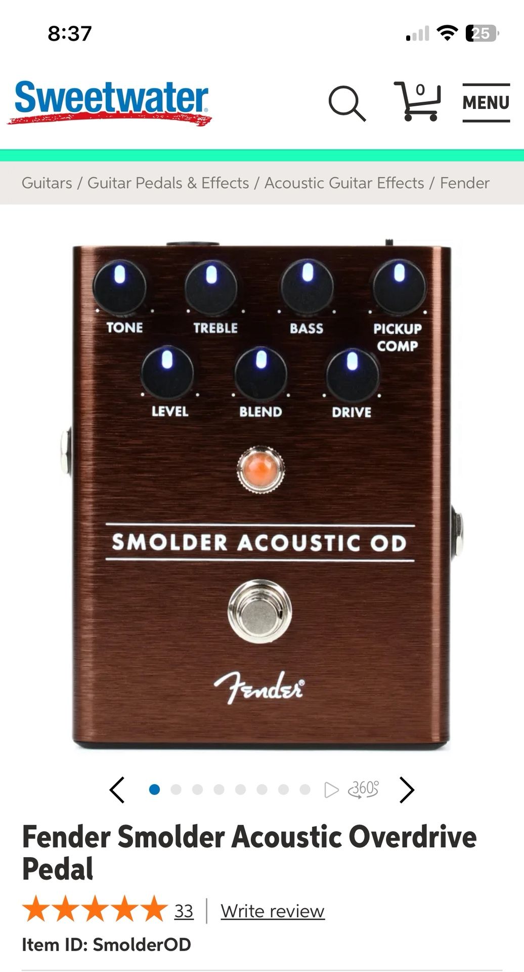 Fender Smolder Acoustic Overdrive