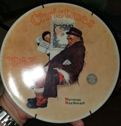 Norman Rockwell 1983 Christmas Santa In The Subway Collector Plate