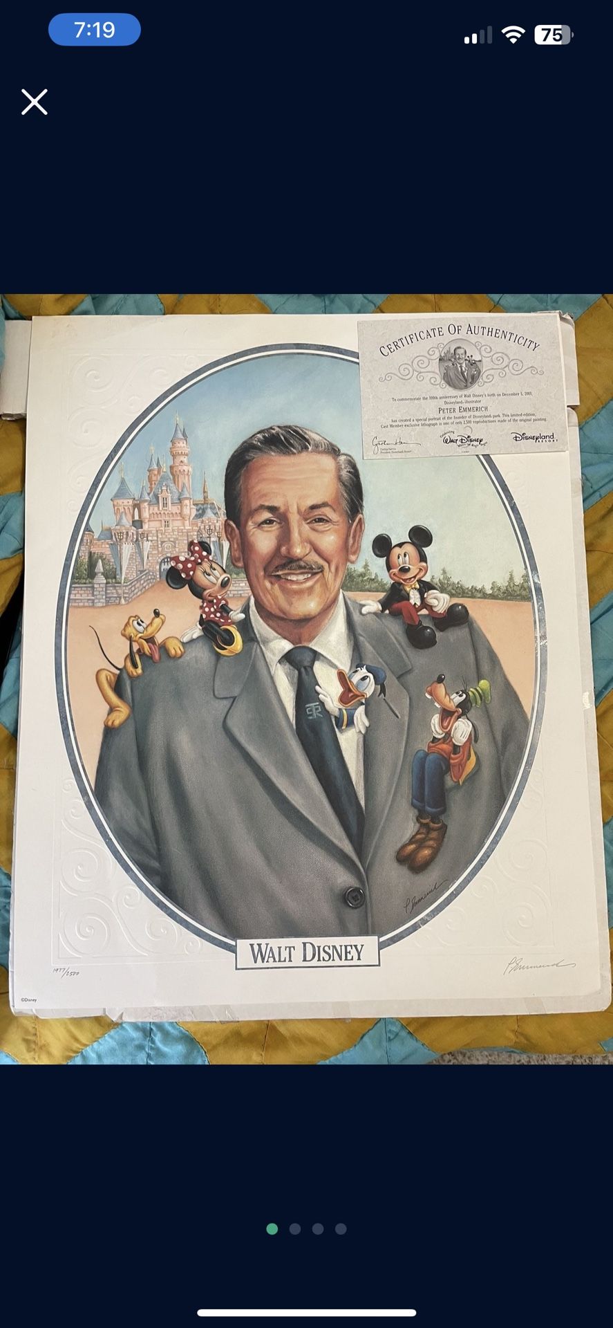 Walt Disney Limited Edition Signed Lithograph