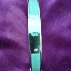 Fossil bangle. Turquoise blue & Silver