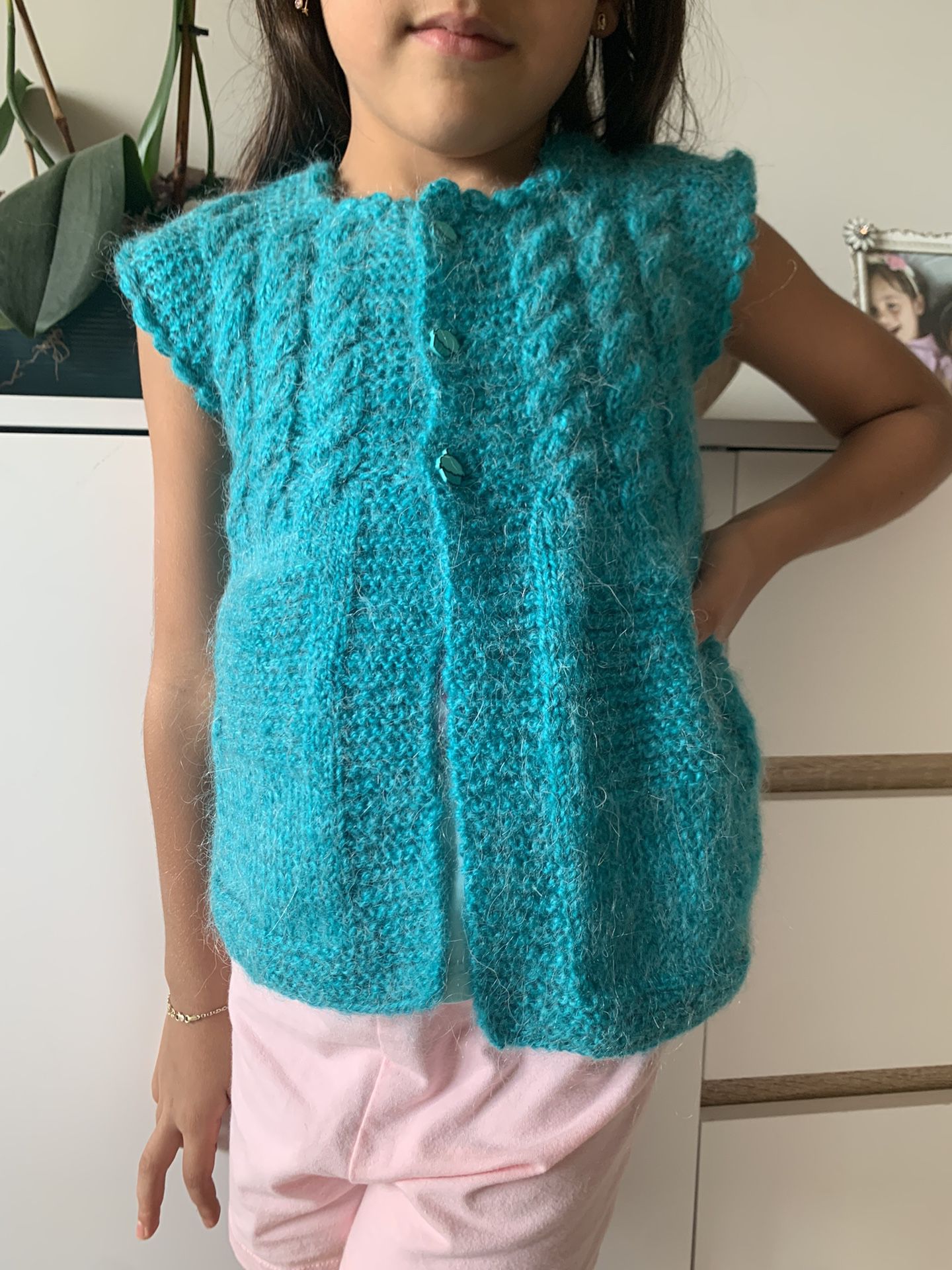 Girls Handmade Wool Sweater Vest - Hypoallergenic 2-4 Years Old 