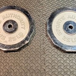 1" 25lbs Chrome Weight Plates 50lbs Total (PAIR)