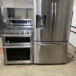 Stainless Steel Set – Samsung French Door Fridge +  Gas Stove