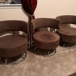 Set Of 3 New Low Swivel Chairs. 