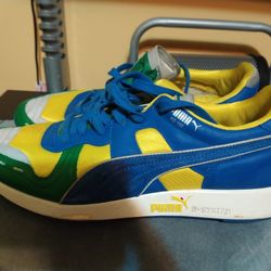 Vintage Puma Sneakers Size 11 Yellow/Blue