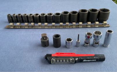 Snap-On USA 1/2" Drive 14 pc 6 Point Impact Socket Set 3/8”-1 1/4” W/Loose Misc