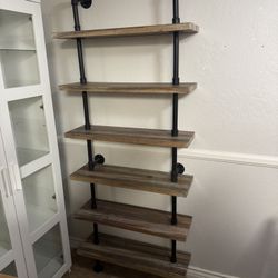 Charter Iron Pipe Wall Mount Ladder Bookcase