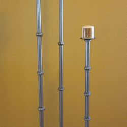 Set Of 3 Metal Floor Candle Holders 
