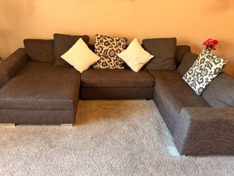 Large Brown Sectional Couch