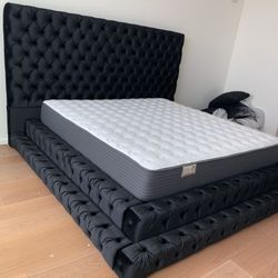 New In Box King Bed Frame With Mattress (Read Description Below)