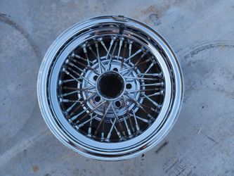 Vintage Wire 15" Wheel 5 Lug Chrome 15x7" Rim