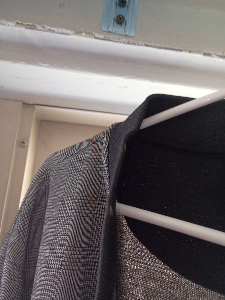 Black, Grey,White Plaid Jacket