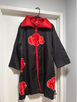 Used Naruto Akatsuki Uchiha Robe Cloak Coat Cosplay Costume Size Small