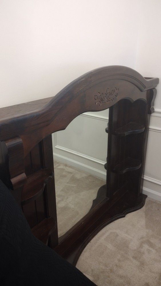 Dresser Mirror shelf wood 56x51 in