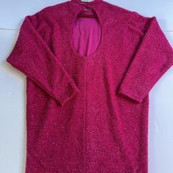 NWT H&M Fuchsia Sweater Dress With Open Back XS