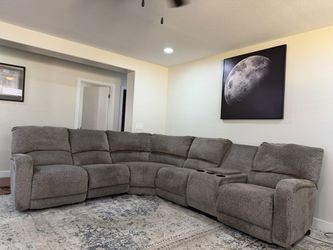 Dark gray power recliners sectional- free delivery